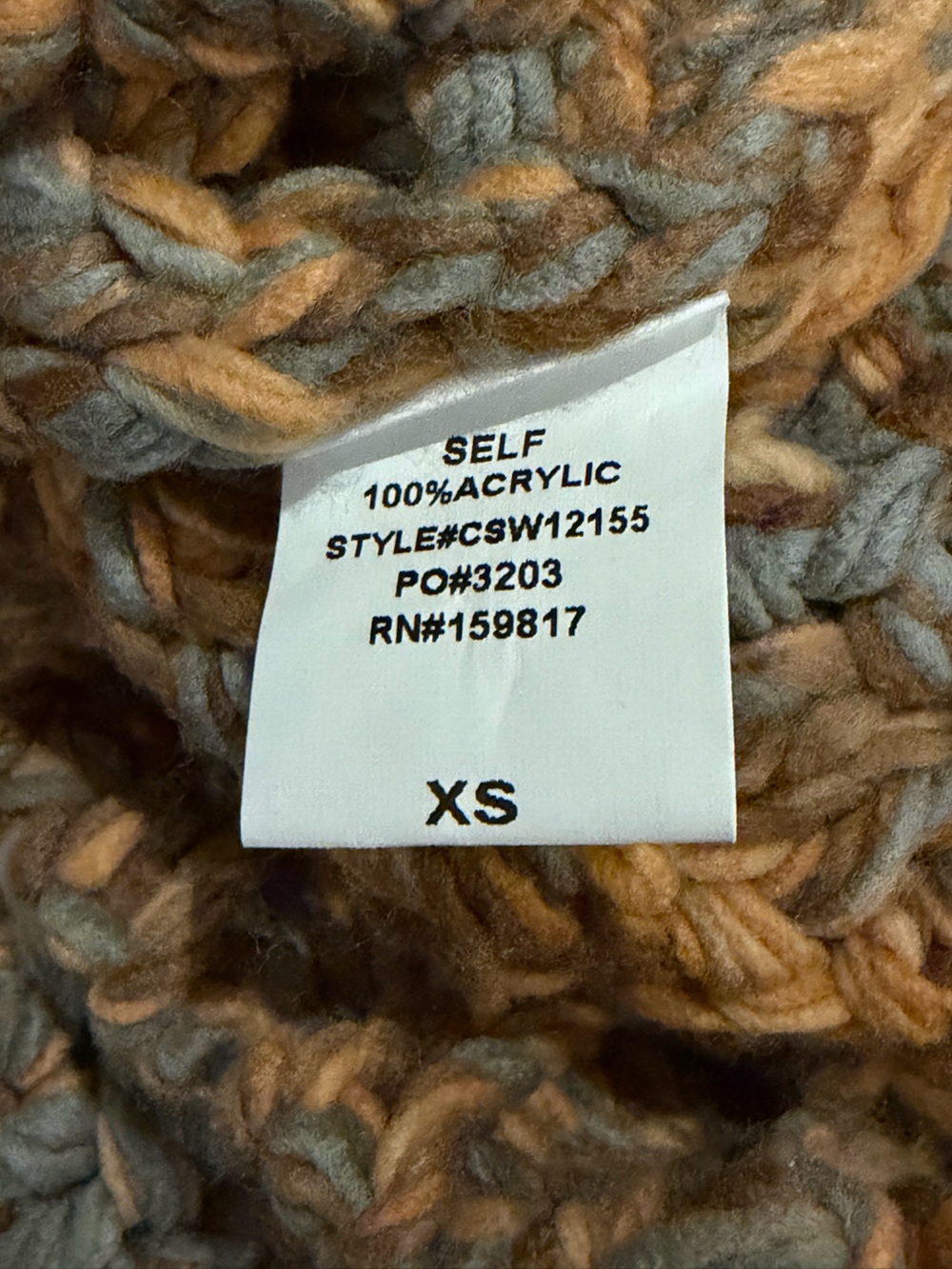 Altar’d State Marled Chunky Knit Sweater Orange Brown Gray XS NWT - Picture 10 of 12